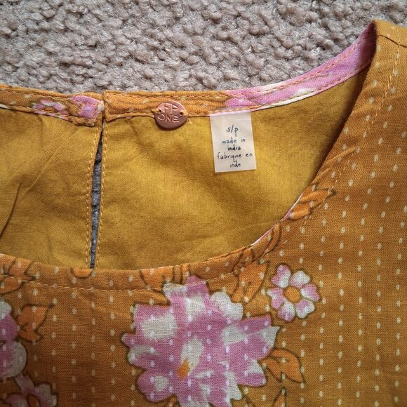 NWT FREE PEOPLE Women's Mustard Floral Faded Gardens Tank sz S - Picture 9 of 10